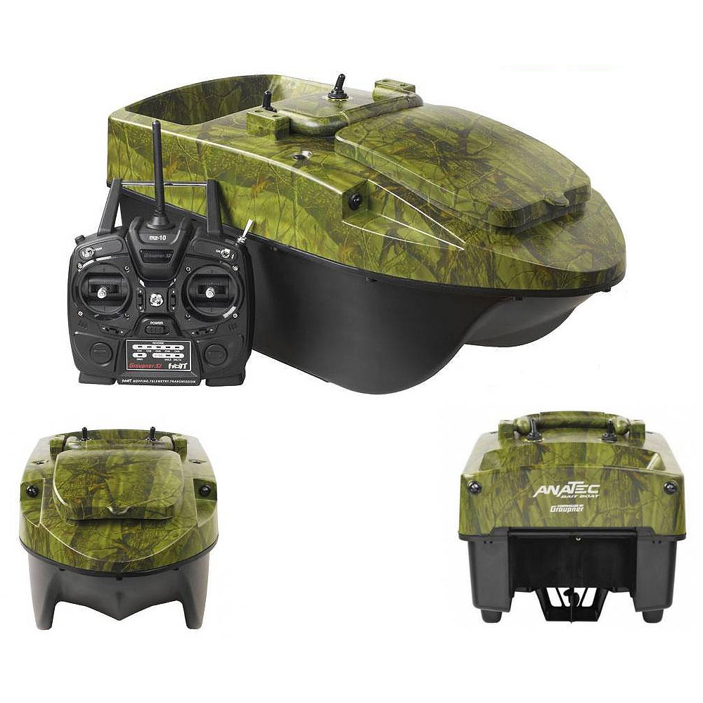 Anatec Pac Boat Evo Camo Oak Bait Boat + Graupner MZ10 Remote