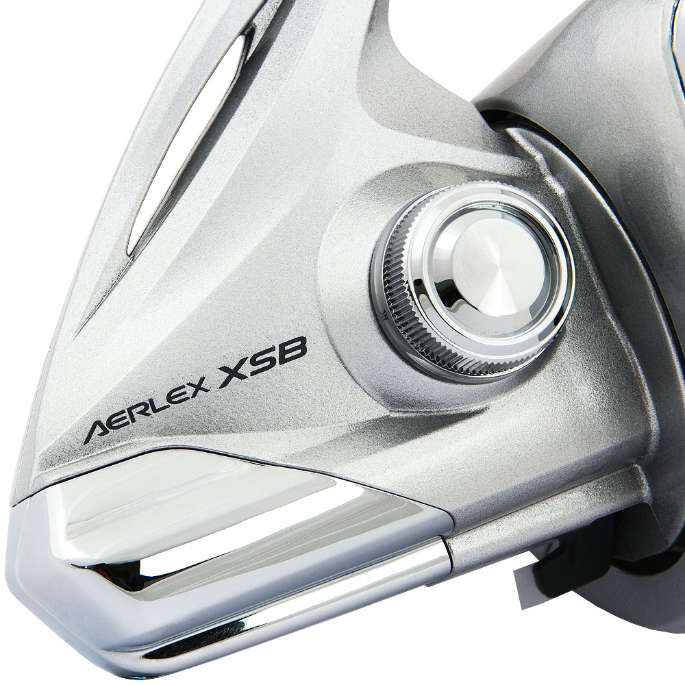 Shimano Aerlex XSB Angelrolle, von hinten Nahaufnahme