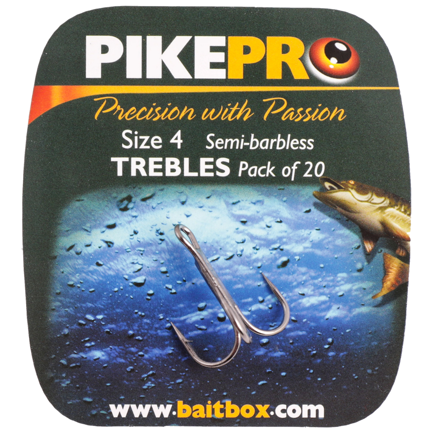 Pike Pro Semi-Barbed Treble Hooks